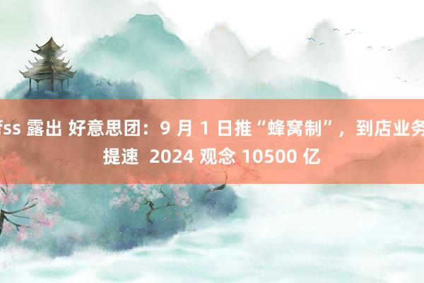 fss 露出 好意思团：9 月 1 日推“蜂窝制”，到店业务提速  2024 观念 10500 亿