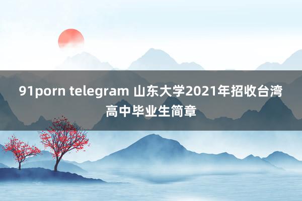 91porn telegram 山东大学2021年招收台湾高中毕业生简章